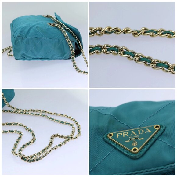 PRADA Chain Shoulder Bag Nylon Blue Auth ar12043 - Picture 16 of 16